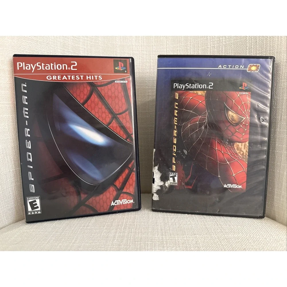 Spider-Man & Spider-Man 2 PS2 (Sony PlayStation 2) CIB Complete‎ Great Condition